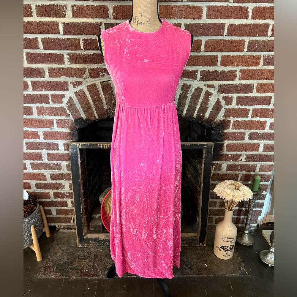 VINTAGE handmade crushed velvet maxi dress